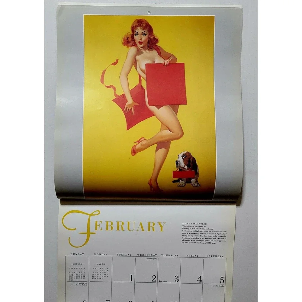 1994 PINUP ART CALENDAR: GOLDEN AGE of GLAMOUR 1930 to 1950 Featuring 12 Artists